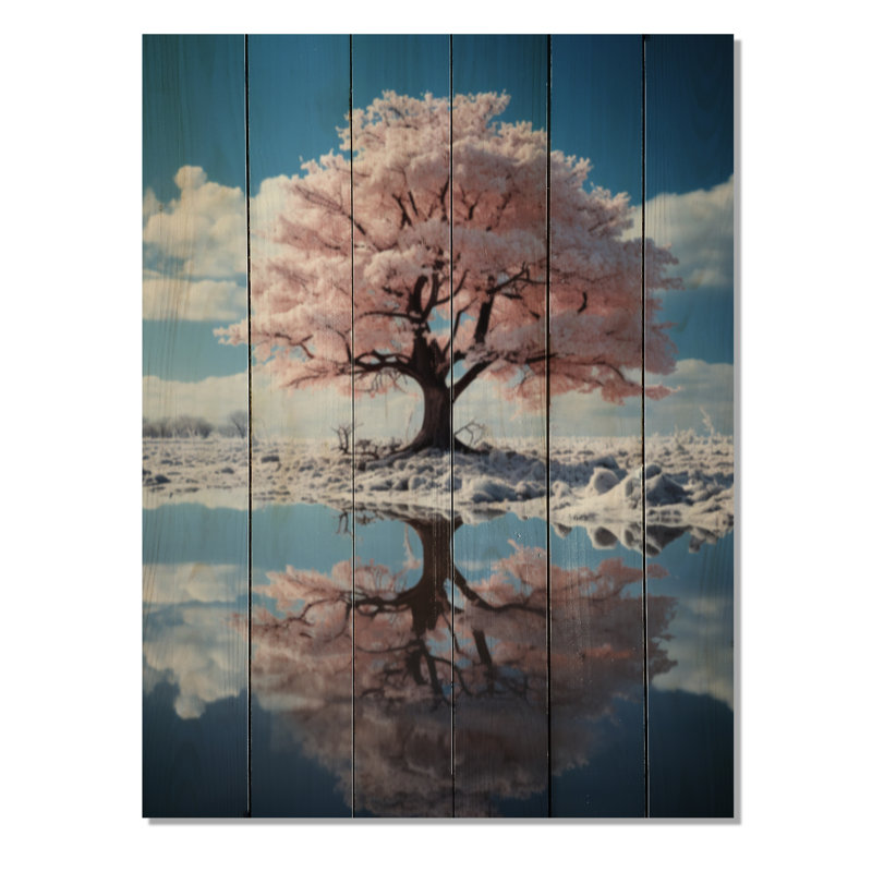 " Pink Tree Whimsical Reflections ", 40" H x 30" W x 0.78" D