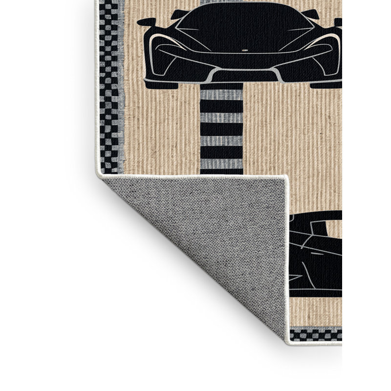 Tapis beige lavable à la machine, Carré 4 pi