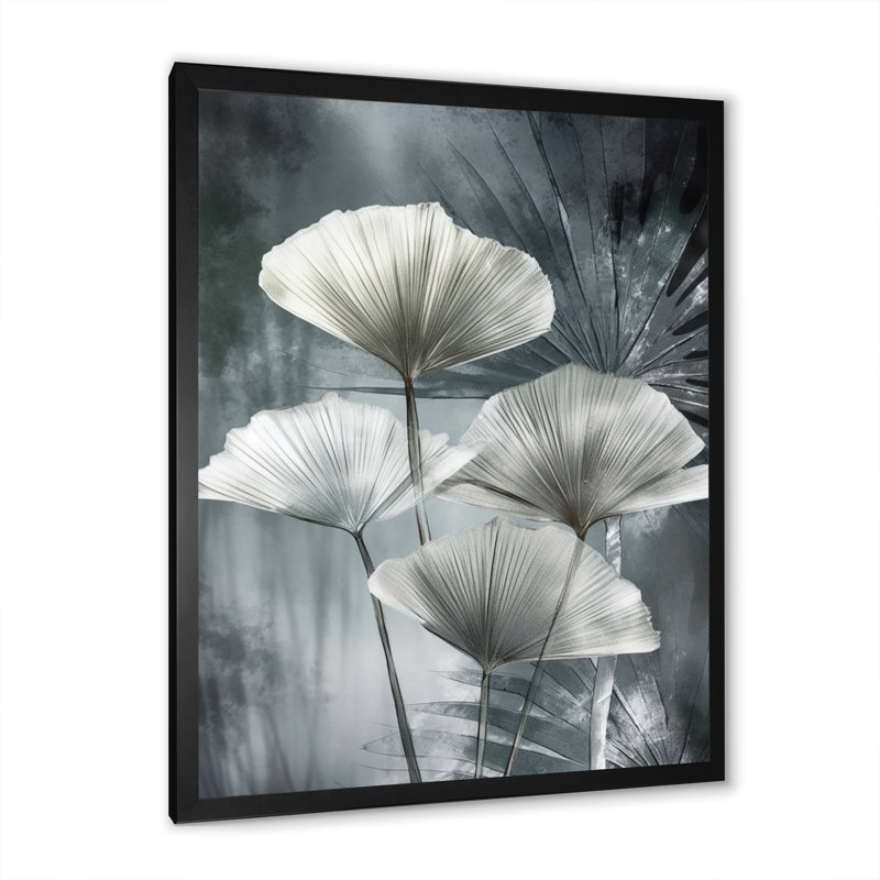 Palmier tropical pour art Ginkgo IV, impression sur toile, Cadre photo noir, H 20 po x l 12 po x P 1 po