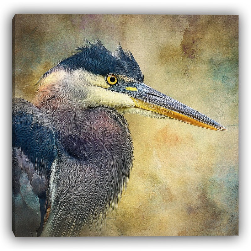 «Twilight Portrait Heron», art mural sur toile tendue, H 20 po x l 20 po