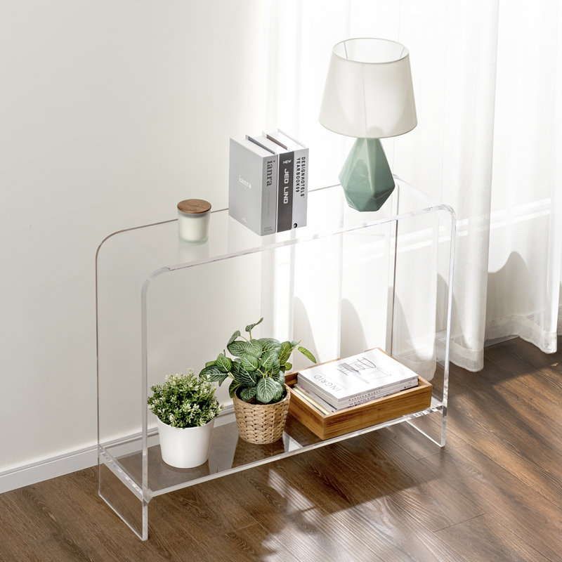 30" Acrylic Console Table with Shelf
