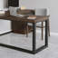 Bureau d'angle moderne et simple en bois massif en forme de L-37809880-37809882