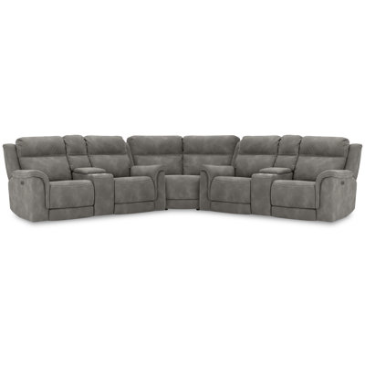 Mealie Upholstered Power Reclining Sectional Symmetrical