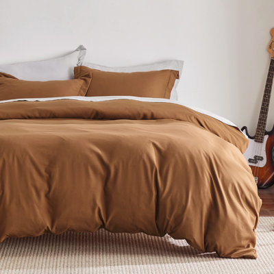 Bedsure Brown Duvet Cover Full Size - Soft Double Brushed Bedding Set for Kids & Adults（Set of 3）