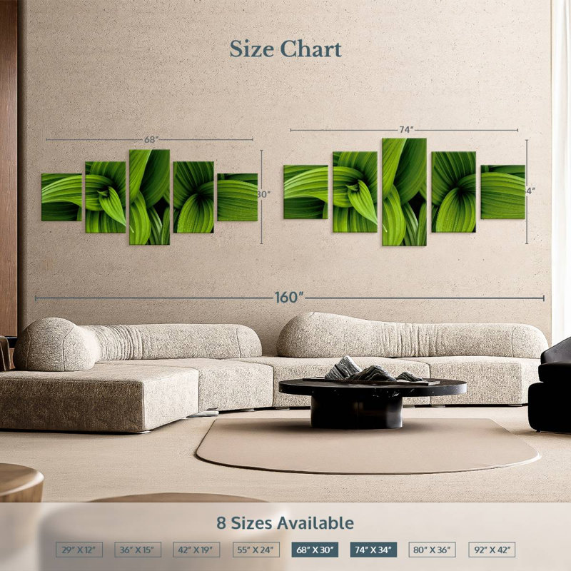 Vert faux ellébore, H 30 po x l 68 po