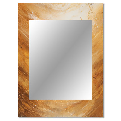 Abstract Macchiato Mirage I - Abstract Shapes Decorative Wall Mirror, Modern Large Mirror, Printed Metal Art