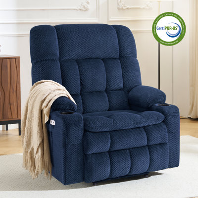 27'' W Dual Motor Power Lift Recliner Infinite Position With Heat And Massage, Fabric