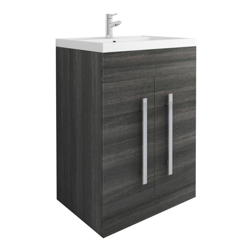 Edmonston 600mm Single Bathroom Vanity with Polyglomerate Basin, Charcoal