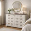 Commode 9 tiroirs Farmhouse, commode en bois rustique avec poignées en métal, large meuble télé avec commode pour la chambre à coucher, le salon, le couloir, la salle à manger