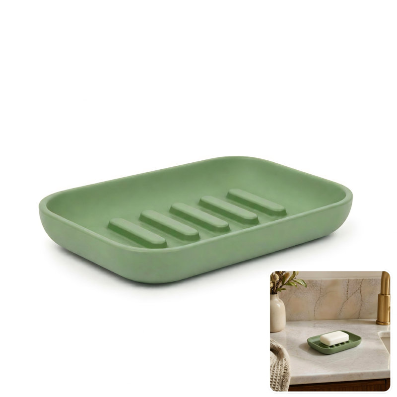 Alabaster Soap Dish, Olive (Green)