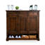 Banc de rangement pour chaussures en bois massif brun foncé