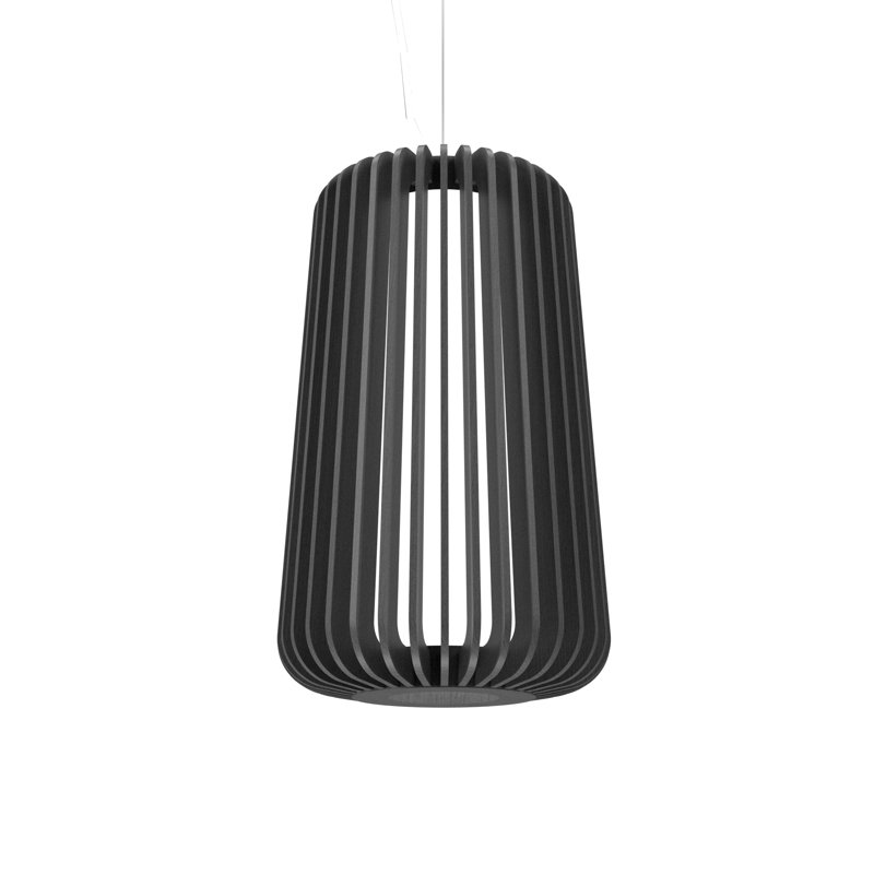Stecche Di Legno 1 - Light Pendant, 24.18" H x 12.87" W x 12.87" D, Organic Gray