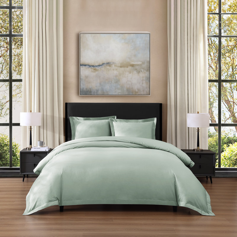 Ultra Percale Duvet Cover Set, Queen Duvet Cover + 2 Standard Shams, Tan
