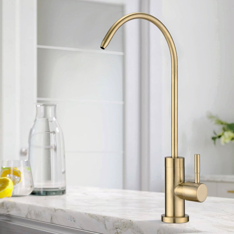 Robinet de filtre à eau de cuisine, robinet d'eau potable, Or brossé