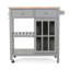 Chariot de cuisine compact en bois d'hévéa avec beaucoup de rangement et un design moderne, parfait pour les petits espaces et une organisation efficace