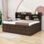 Base de lit en bois avec matelas et tablettes intégrées, trois tiroirs de rangement et un lit gigogne-983863272-925802127