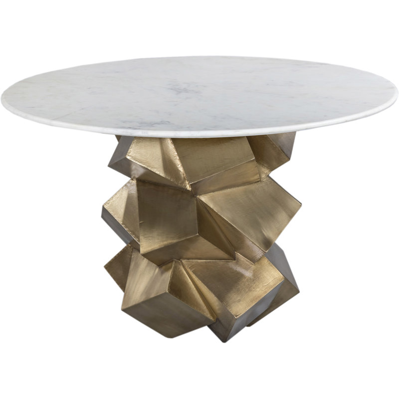 Walker 48" Pedestal Dining Table, Gold