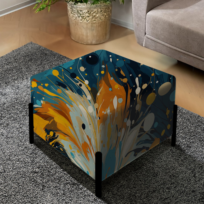 Poupart Doodle Explosion - repose-pieds carré abstrait