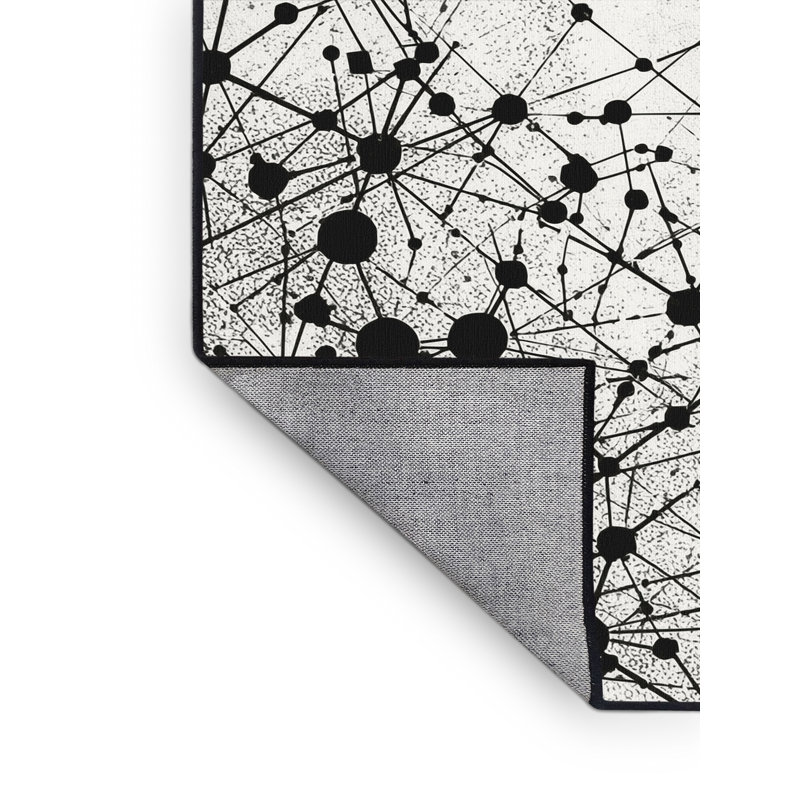 Tapis géométrique moderne et contemporain lavable à la machine Paizley, 8 x 10