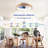 19.7” Natural Wood Caged Flush Mount Ceiling Fans 