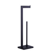 Acehoom 29 in. H Freestanding Toilet Paper Holder in Matte Black