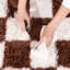 Tapis à carreaux blanc et brun idéal pour le bureau / chevet / salon-2030541864-2030541856