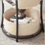 Table d'appoint ronde avec station de charge, rangement à 3 niveaux et sac en tissu pour la vie moderne