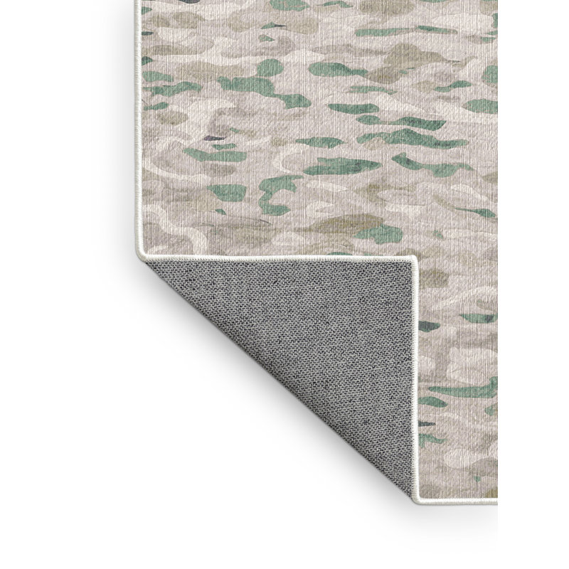 Machine Washable Beige Area Rug, Rectangle 5' x 7'