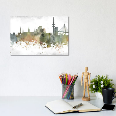 Dusseldorf Skyline by WallDecorAddict - Wrapped Canvas Print