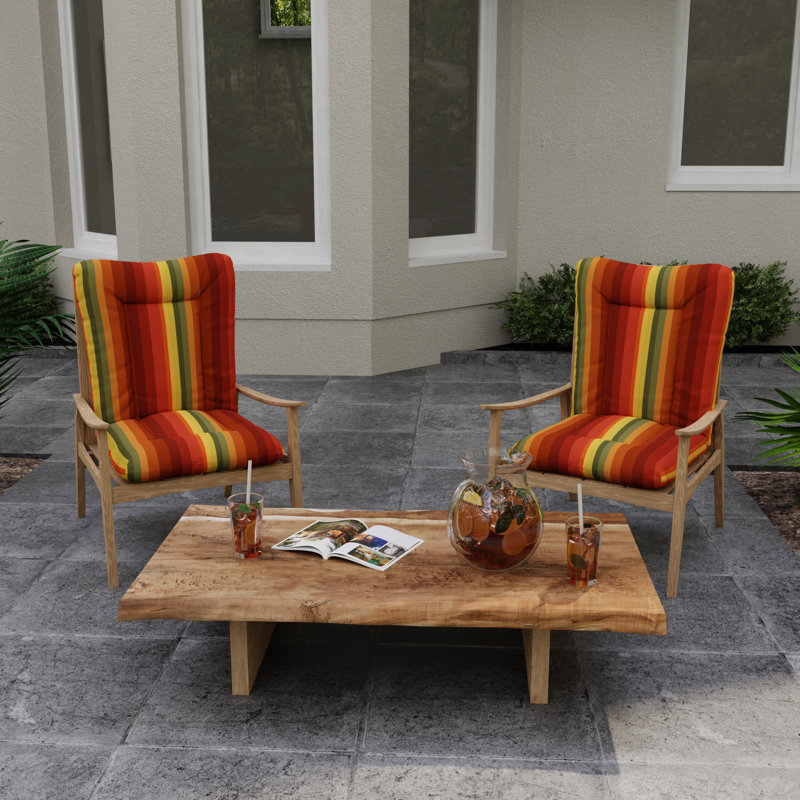 21" x 38" Outdoor Chair Cushion with Ties and Loop, Islip Cayenne