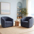 Fauteuil demi-tonneau pivotant 33 po Chenille (ensemble de 2)