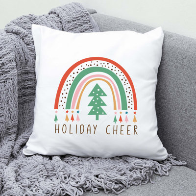 ChristmasRainbow-10 Reversible Throw Pillow