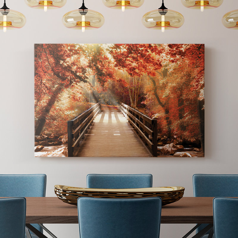 Pont d'automne - galerie Cavas, H 8 po x l 12 po