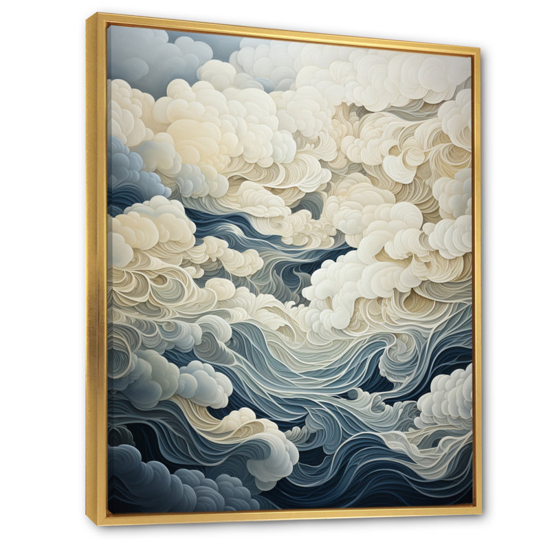 " Clouds Grey Skies I ", 32" H x 24" W x 1" D, Gold Floater Framed