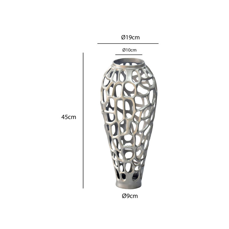 Jar 1, 45cm H x 19cm W x 19cm D, Silver