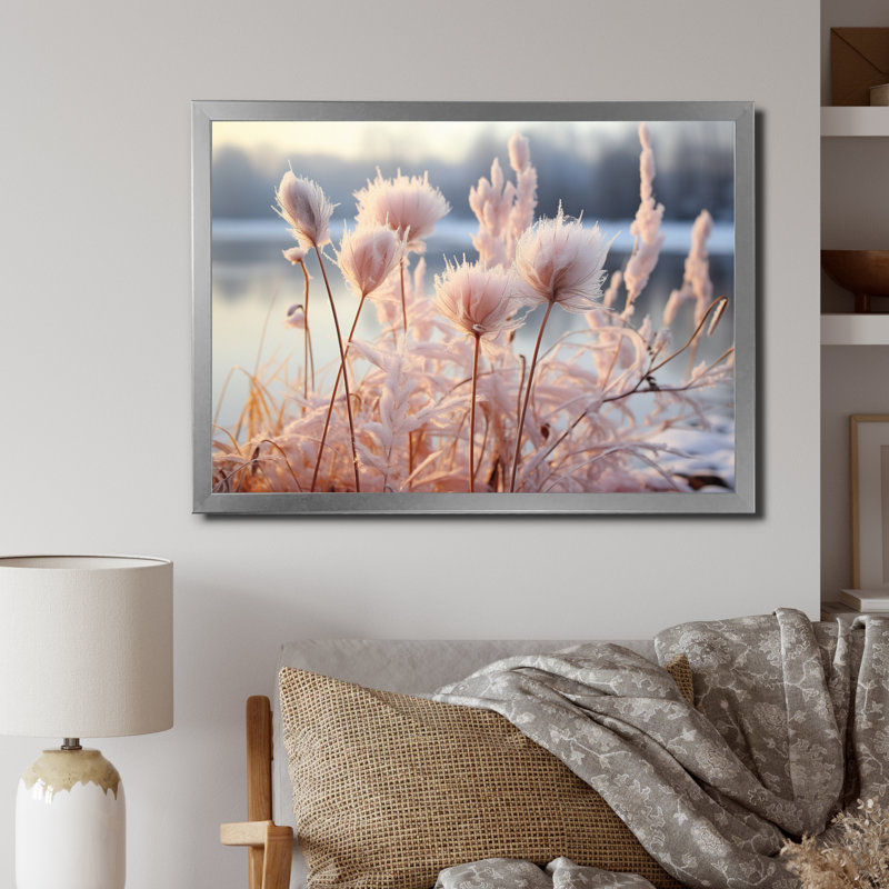 Winter Reverie Landscape V - reproduction sur toile, H 16 po x l 32 po x P 1 po, Cadre simple gris