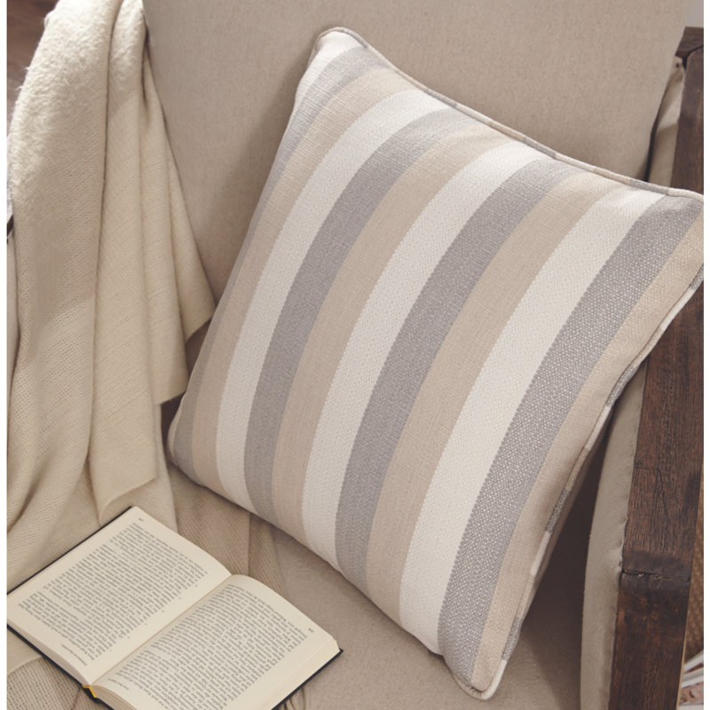 Conlon Striped Outdoor Reversible Throw Pillow