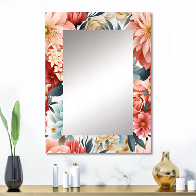 Cuscute Pastels Boho - miroir floral, miroir mural Cottage
