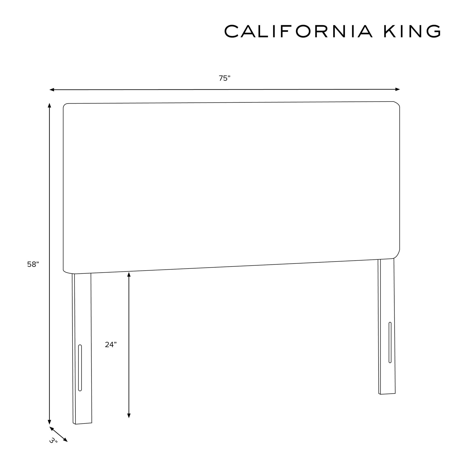 Fabria Upholstered Headboard, Modern Pepper Tweed, California King