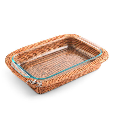 Rectangle Rattan Casserole Set