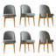  Ensemble de salle à manger extensible en bois naturel avec 6 chaises rembourrées-133872147