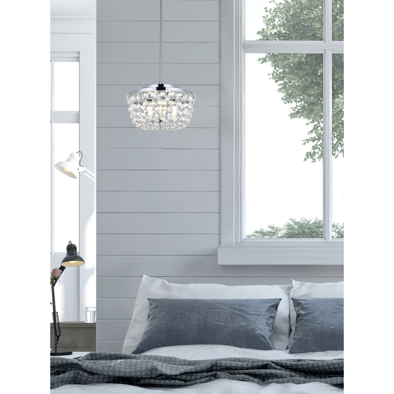 3 - Light Unique/Statement Pendant, 52" H x 10" W x 10" D, Chrome