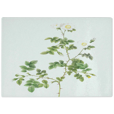 Tempered Glass Sweetbriar Rose by Pierre-Joseph Redoute Chopping Board