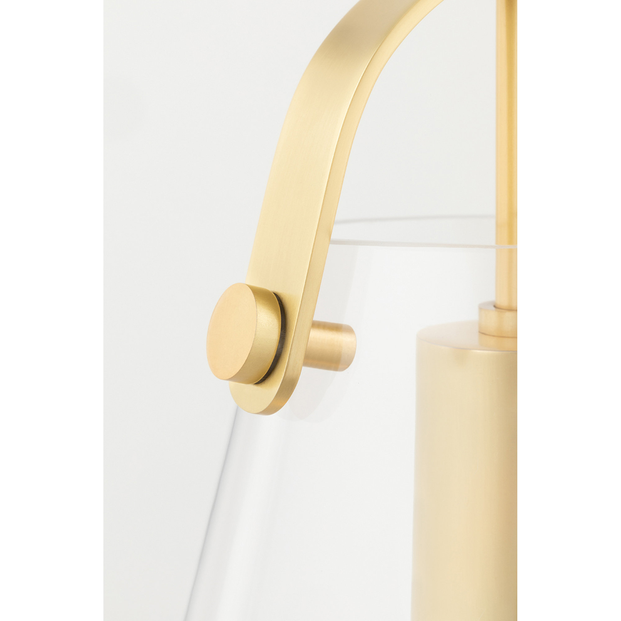 Ahava Single Light Glass Pendant, Aged Brass