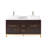 Tennant Brand 60 Inch Modern Freestanding Wenge Beatrice Bathroom Vanity, Double Vessel Sink, White Quartz Top, Fully Assembled-148174532