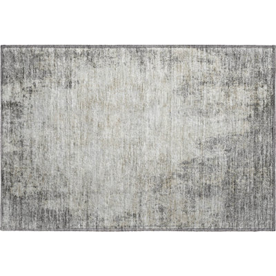 Tapis gris Prisco lavable à la machine de qualité supérieure