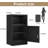 27.56"Black Modern Metal Bed Sidetable Nightstand with Locked Doors-2073623144