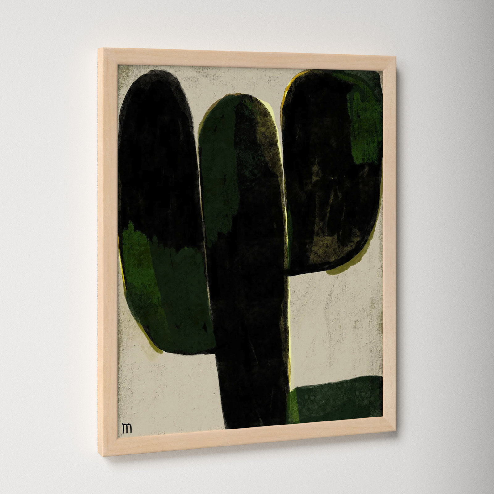 Succulent #1 by StudioM, 25" H x 20" W x 1.25" D, Brown