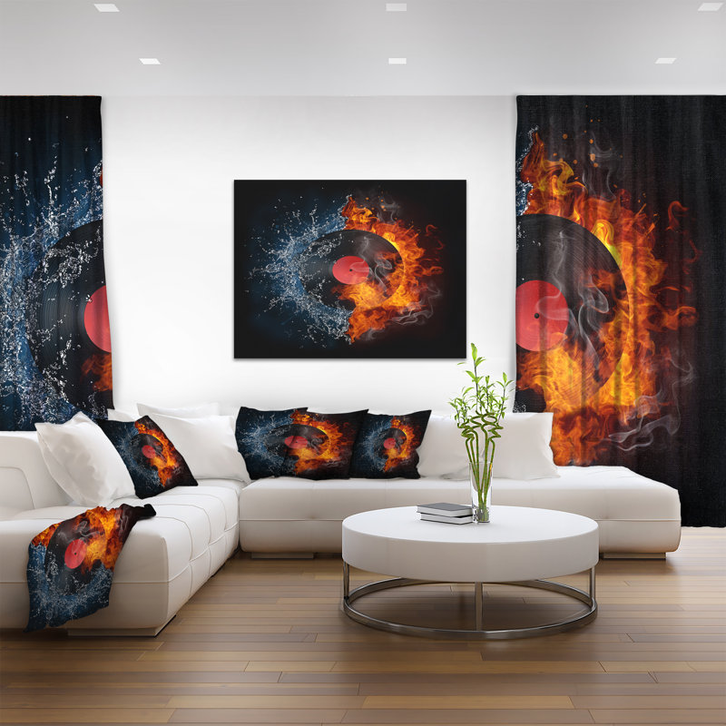 Corwin Abstract Record Abstract - impression d'art graphique, H 30 po x l 40 po x P 1,5 po, Toile tendue