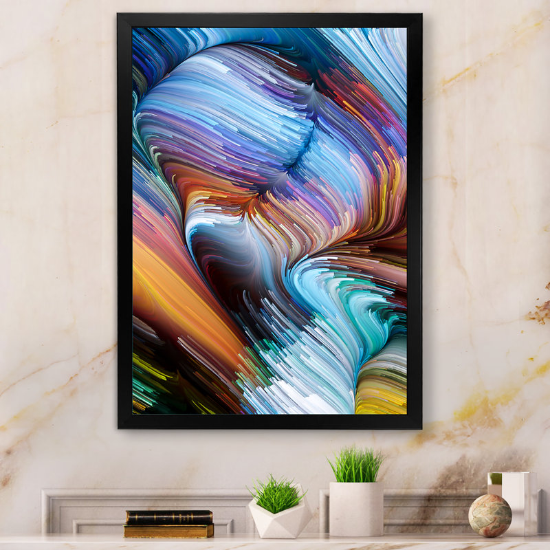 Élégance de la couleur liquide - on, Impression noire sur toile encadrée, H 36 po x l 24 po x P 1 po